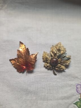 Vintage Fall Leaves Brooches (2)